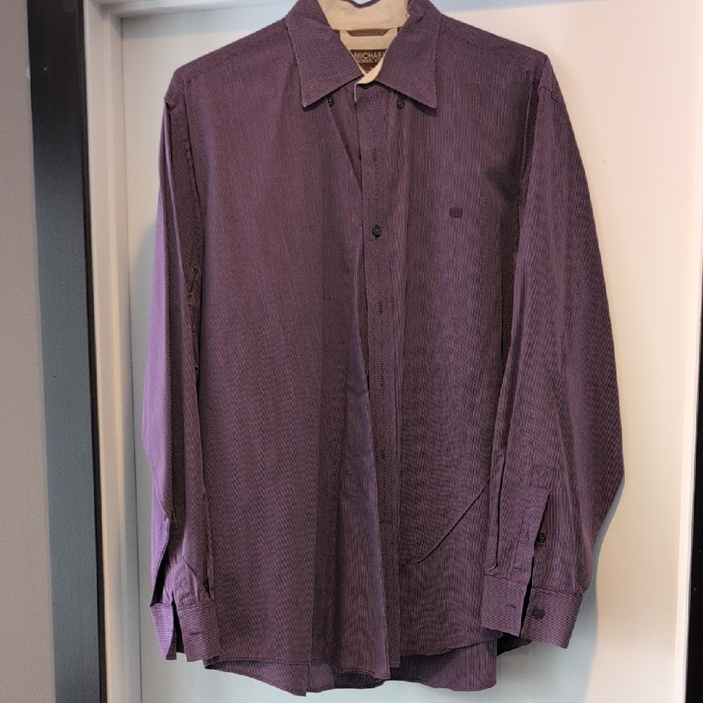 Michael Kors Men's Purple Long-Sleeve Dress Shirt